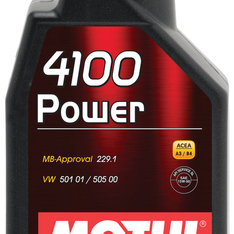 Motul 1L Engine Oil 4100 POWER 15W50 - VW 505 00 501 01 - MB 229.1